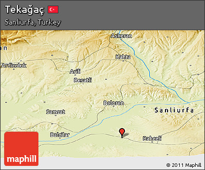 Physical Panoramic Map of Tekağaç