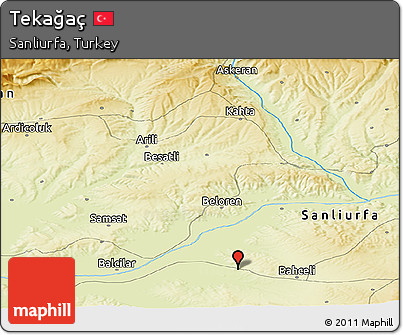 Physical Panoramic Map of Tekağaç