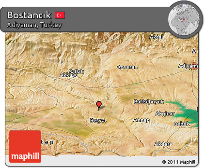 Satellite Panoramic Map of Bostancık