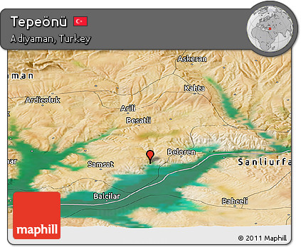 Satellite Panoramic Map of Tepeönü