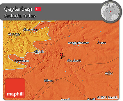 Political 3D Map of Çaylarbaşı