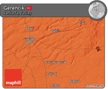 Political 3D Map of Gerencik