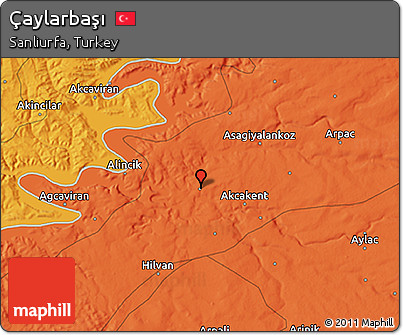 Political 3D Map of Çaylarbaşı