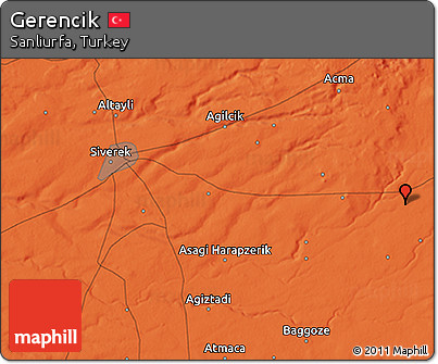 Political 3D Map of Gerencik