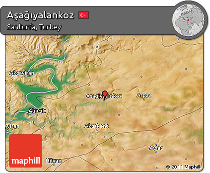 Satellite 3D Map of Aşağıyalankoz