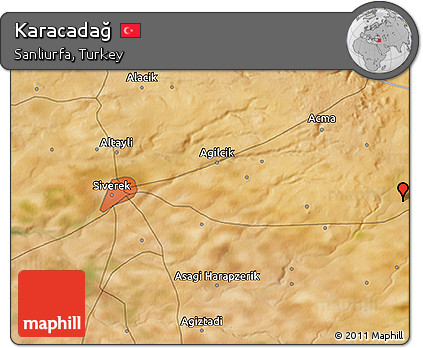 Satellite 3D Map of Karacadağ