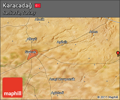 Satellite 3D Map of Karacadağ