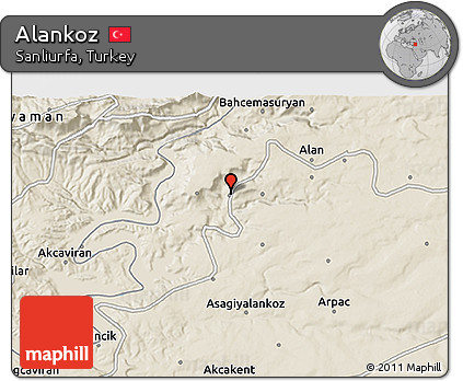 Shaded Relief 3D Map of Alankoz