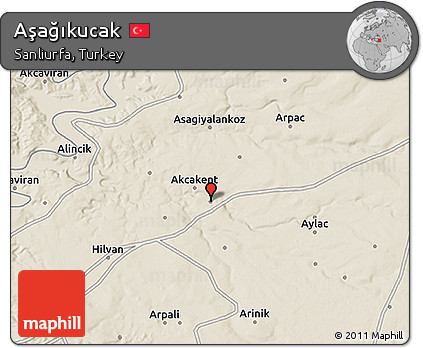 Shaded Relief 3D Map of Aşağıkucak