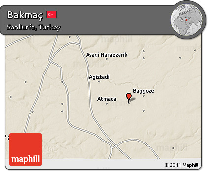 Shaded Relief 3D Map of Bakmaç