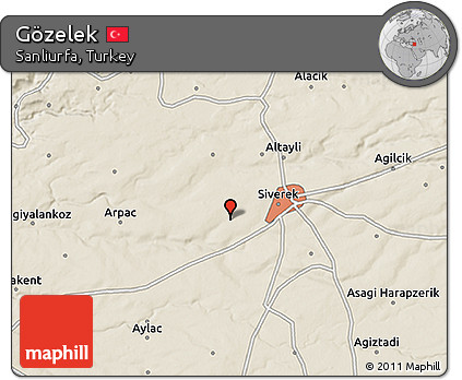 Shaded Relief 3D Map of Gözelek