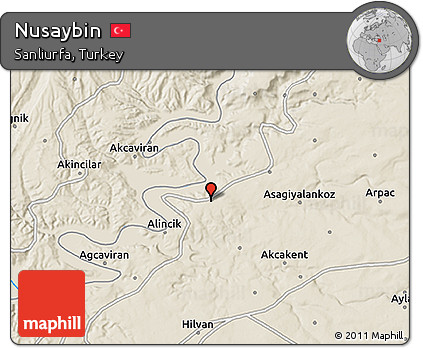 Shaded Relief 3D Map of Nusaybin