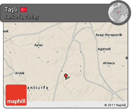 Shaded Relief 3D Map of Taşlı