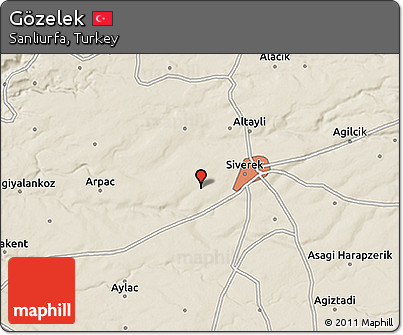 Shaded Relief 3D Map of Gözelek