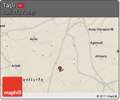 Shaded Relief 3D Map of Taşlı