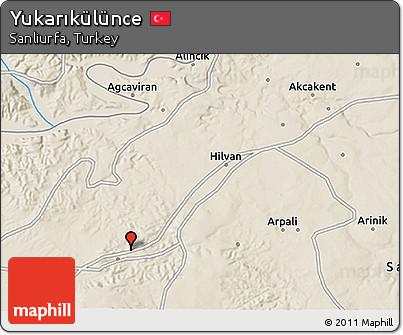 Shaded Relief 3D Map of Yukarıkülünce