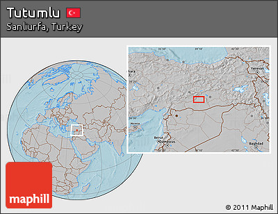 Gray Location Map of Tutumlu, hill shading