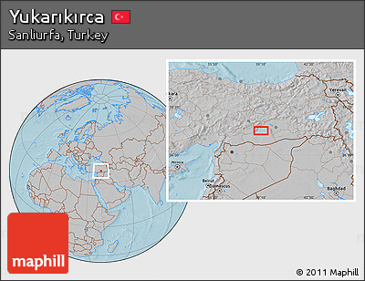 Gray Location Map of Yukarıkırca, hill shading
