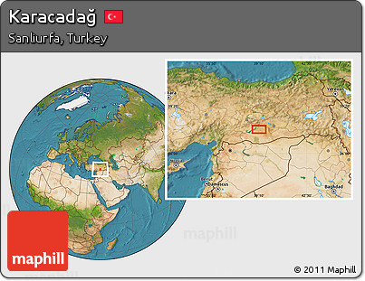 Satellite Location Map of Karacadağ
