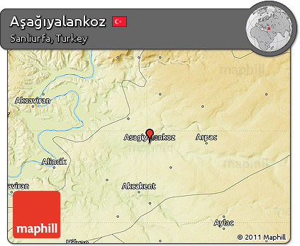 Physical Map of Aşağıyalankoz