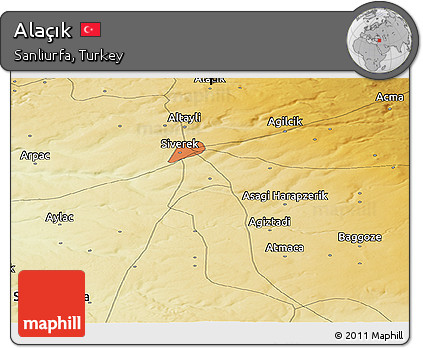 Physical Panoramic Map of Alaçık