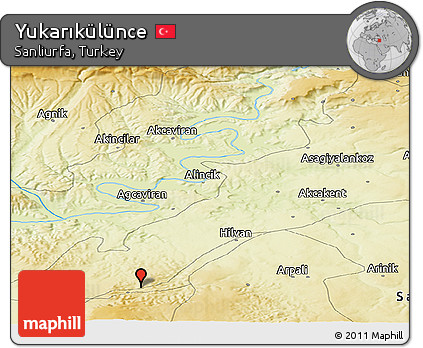 Physical Panoramic Map of Yukarıkülünce