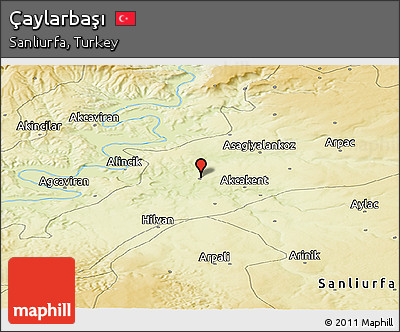 Physical Panoramic Map of Çaylarbaşı