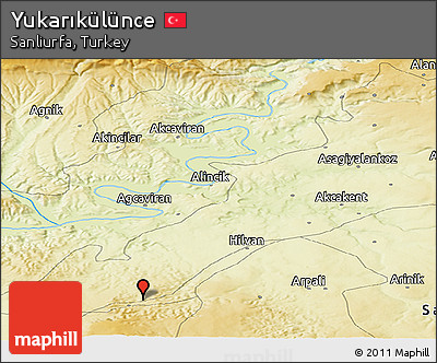 Physical Panoramic Map of Yukarıkülünce