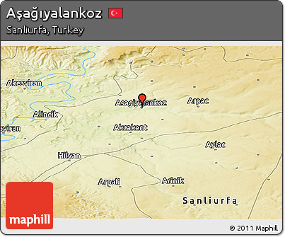 Physical Panoramic Map of Aşağıyalankoz