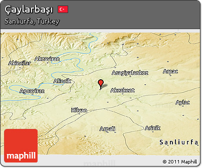Physical Panoramic Map of Çaylarbaşı