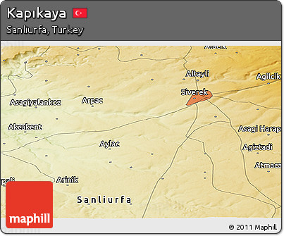 Physical Panoramic Map of Kapıkaya