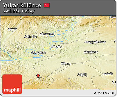 Physical Panoramic Map of Yukarıkülünce