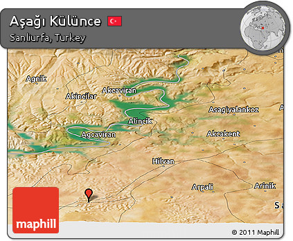 Satellite Panoramic Map of Aşağı Külünce