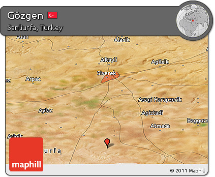 Satellite Panoramic Map of Gözgen