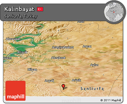 Satellite Panoramic Map of Kalınbayat
