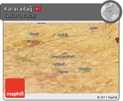 Satellite Panoramic Map of Karacadağ
