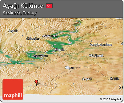 Satellite Panoramic Map of Aşağı Külünce