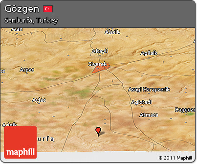 Satellite Panoramic Map of Gözgen