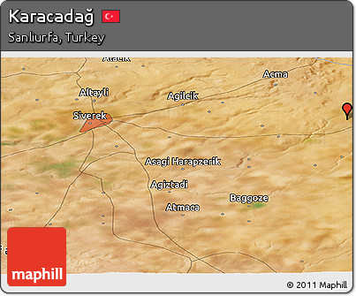 Satellite Panoramic Map of Karacadağ