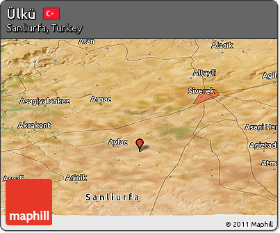 Satellite Panoramic Map of Ülkü