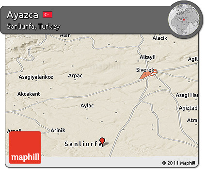 Shaded Relief Panoramic Map of Ayazca