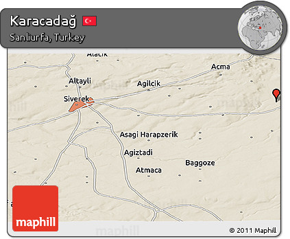 Shaded Relief Panoramic Map of Karacadağ