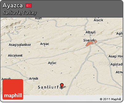 Shaded Relief Panoramic Map of Ayazca