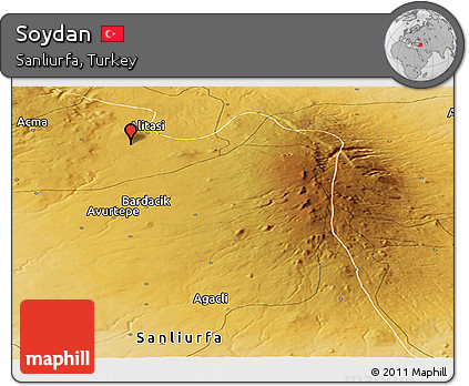 Physical Panoramic Map of Soydan