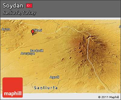 Physical Panoramic Map of Soydan