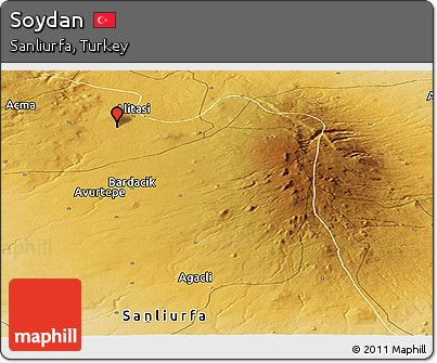 Physical Panoramic Map of Soydan