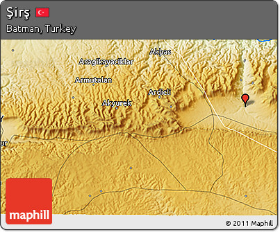 Physical 3D Map of Şirş