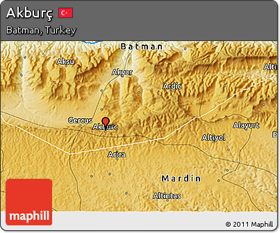 Physical 3D Map of Akburç