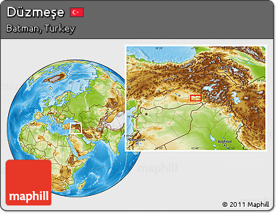 Physical Location Map of Düzmeşe