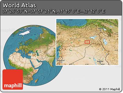 Satellite Location Map of the Area around 37° 42' 7" N, 41° 43' 30" E
